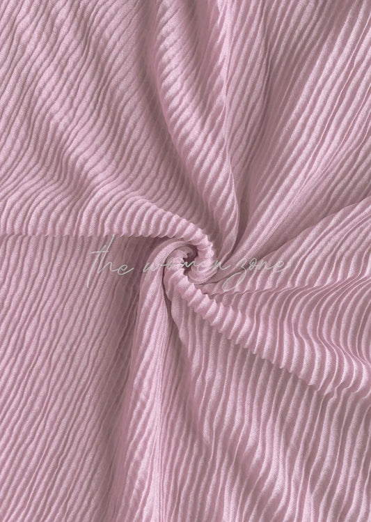 Crumpled Hijab – Soft Viscose Pleated - Nude Pink