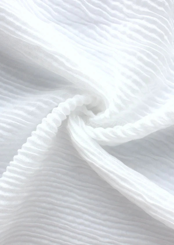 Crumpled Hijab – Soft Viscose Pleated - Pearl White