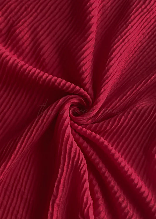 Crumpled Hijab – Soft Viscose Pleated - Red