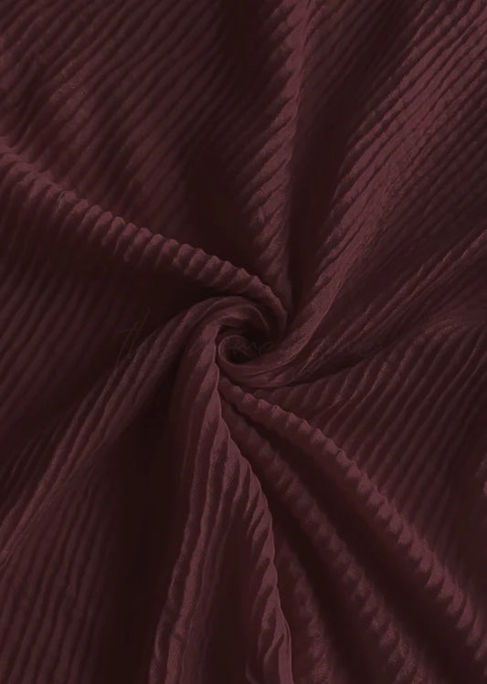 Crumpled Hijab – Soft Viscose Pleated - Rose Wood