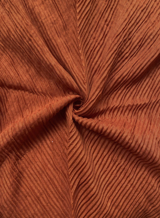 Crumpled Hijab – Soft Viscose Pleated - Rust