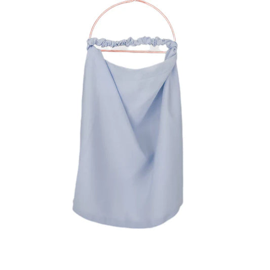Elastic Back Niqab – Half Niqab in Double Chiffon - Metallic Gray