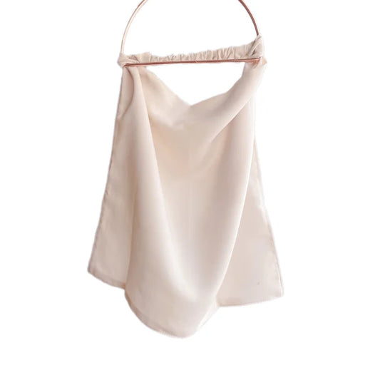 Elastic Back Niqab – Half Niqab in Double Chiffon - Porcelain