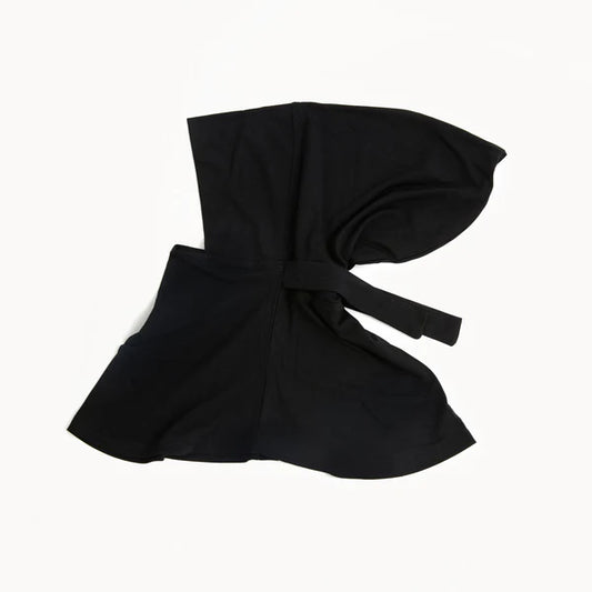 Full Coverage Undercap (Tie-Back) – Bamboo Jersey Hijab Cap - Black