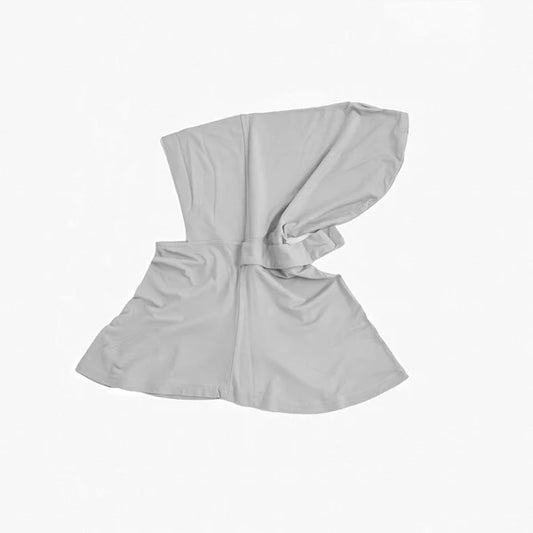 Full Coverage Undercap (Tie-Back) – Bamboo Jersey Hijab Cap - Light Gray