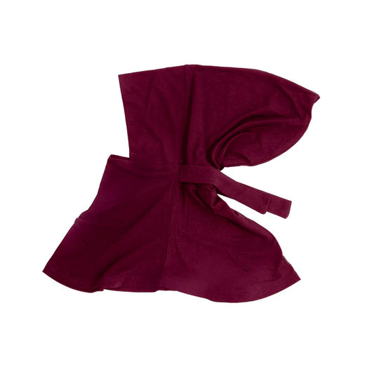 Full Coverage Undercap (Tie-Back) – Bamboo Jersey Hijab Cap - Maroon