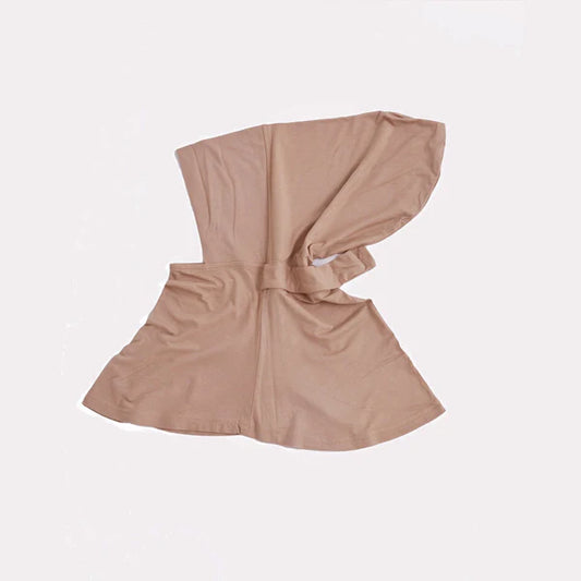 Full Coverage Undercap (Tie-Back) – Bamboo Jersey Hijab Cap - Tan