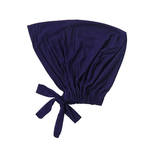 Malaysian Tie-Back Hijab Cap – Breathable Jersey Undercap - Navy Blue