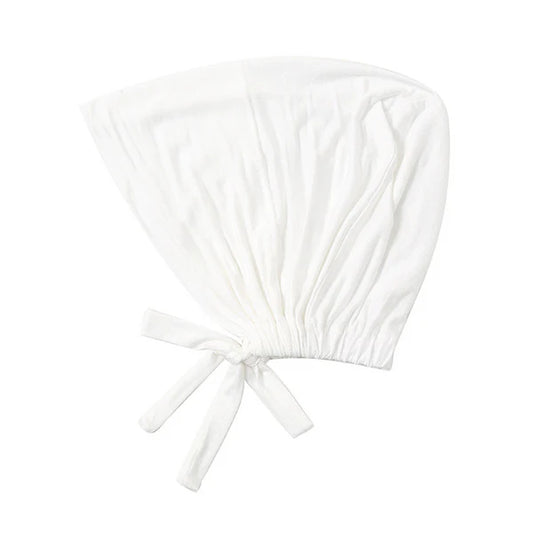 Malaysian Tie-Back Hijab Cap – Breathable Jersey Undercap - White