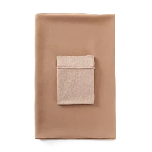 Matching Georgette Hijab & Cap Set – Chiffon Scarf with Bamboo Jersey Undercap - Beige