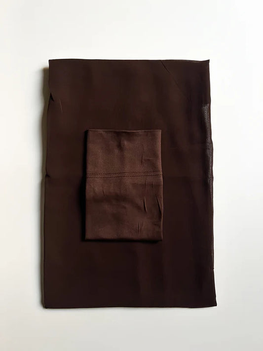Matching Georgette Hijab & Cap Set – Chiffon Scarf with Bamboo Jersey Undercap - Chocolate Brown