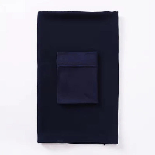 Matching Georgette Hijab & Cap Set – Chiffon Scarf with Bamboo Jersey Undercap - Navy Blue