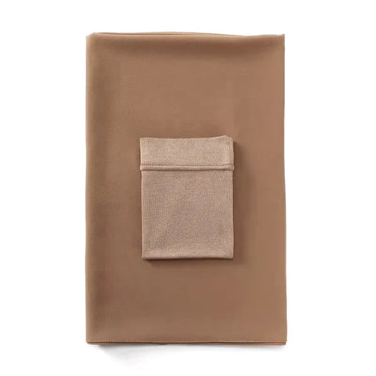 Matching Georgette Hijab & Cap Set – Chiffon Scarf with Bamboo Jersey Undercap - Nude Beige