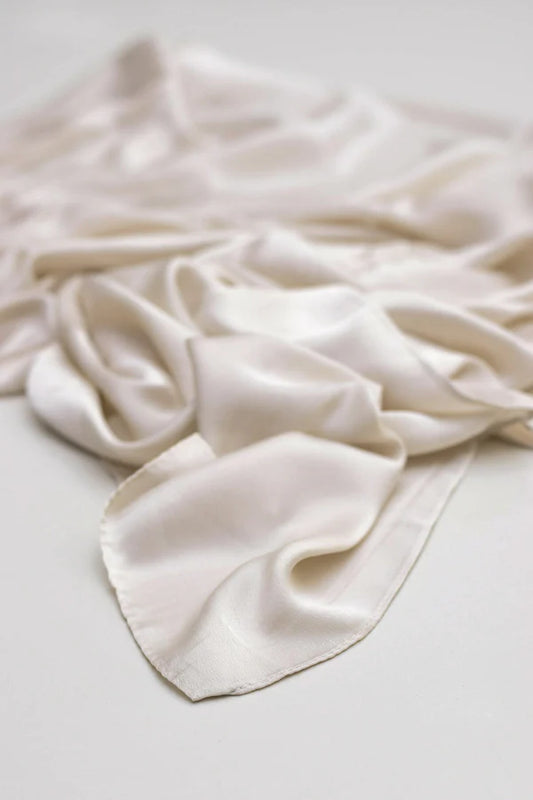 Luxury Modal Satin Hijab – Matte Satin Silk - Cream