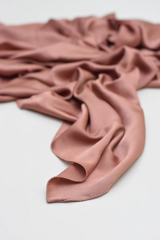 Luxury Modal Satin Hijab – Matte Satin Silk - English Peach