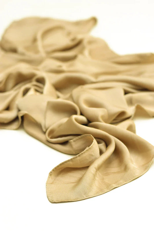 Luxury Modal Satin Hijab – Matte Satin Silk - Gold