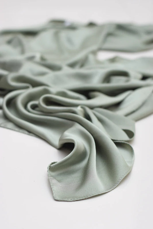 Luxury Modal Satin Hijab – Matte Satin Silk - Mint