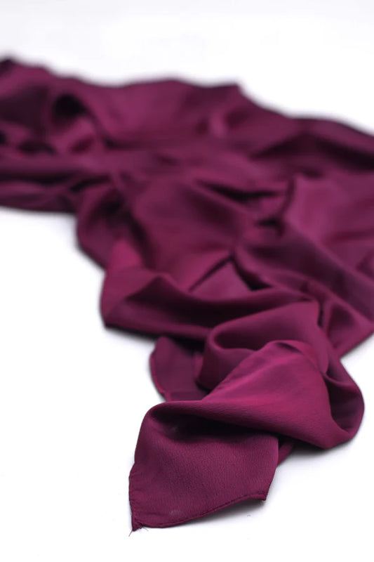 Luxury Modal Satin Hijab – Matte Satin Silk - Mulberry