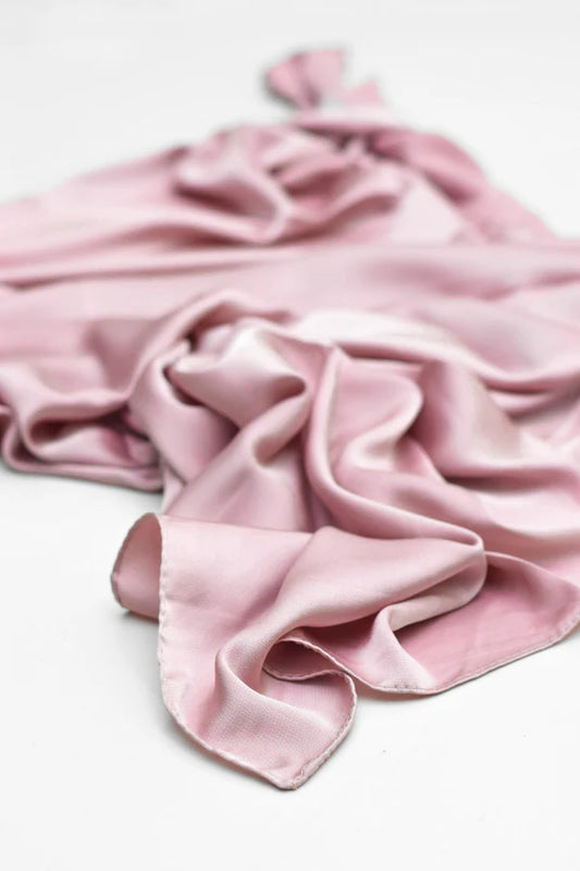 Luxury Modal Satin Hijab – Matte Satin Silk - Soft Pink