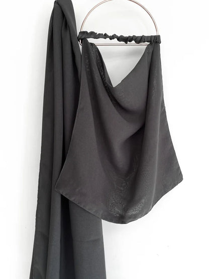 Niqab & XL Hijab Set – Double Chiffon Half Niqab with Extra Long Chiffon Hijab | 70+ Colors