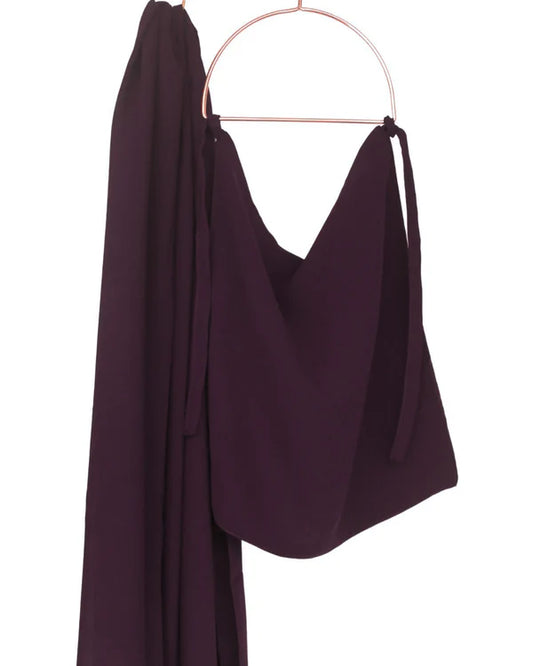 Niqab & XL Hijab Set – Double Chiffon Half Niqab with Extra Long Chiffon Hijab - Plum