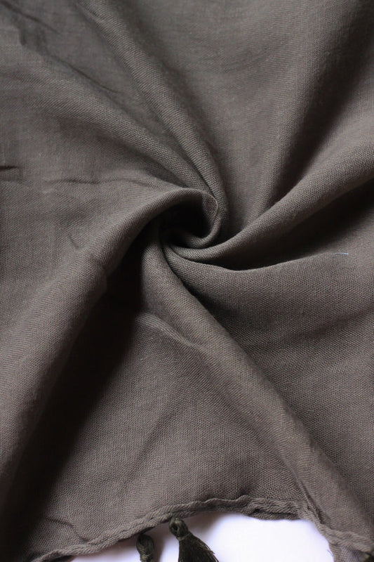 Plain Viscose Hijab with Tassels – Gray