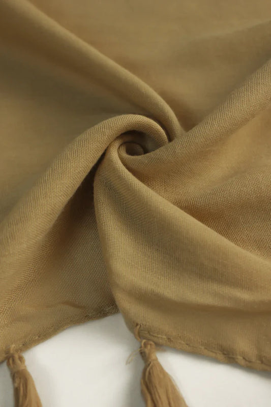 Plain Viscose Hijab with Tassels – Honey Mustard