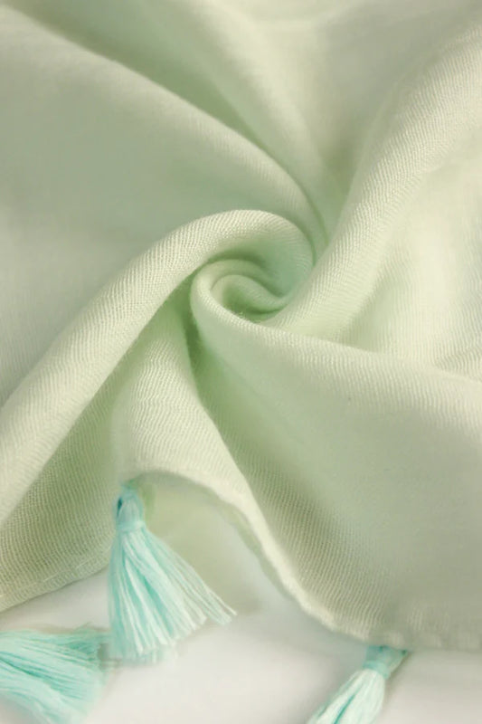 Plain Viscose Hijab with Tassels – Light Mint