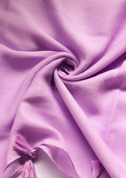 Plain Viscose Hijab with Tassels – Lightweight Everyday Scarf – 72 x 31 Inches
