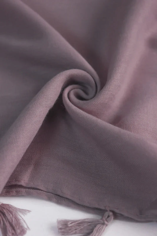 Plain Viscose Hijab with Tassels – Mauve