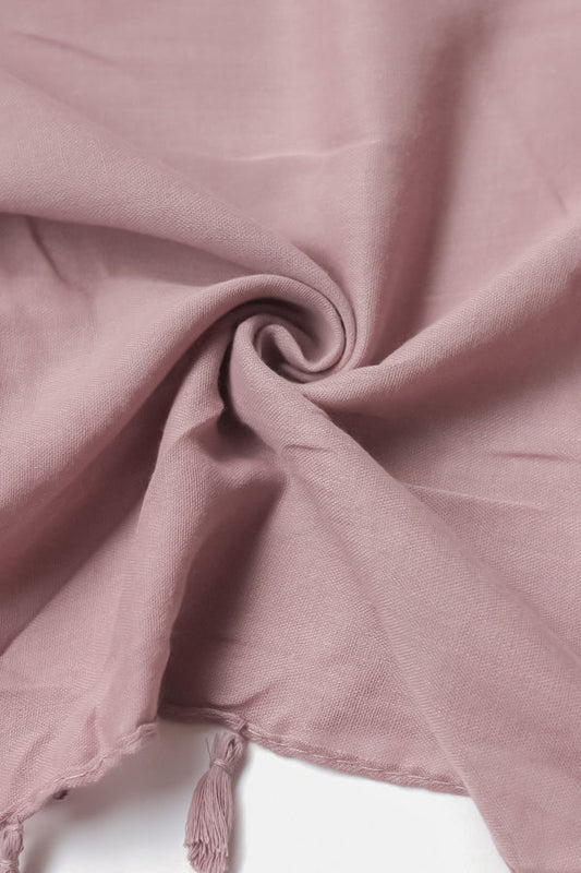 Plain Viscose Hijab with Tassels – Nude Pink
