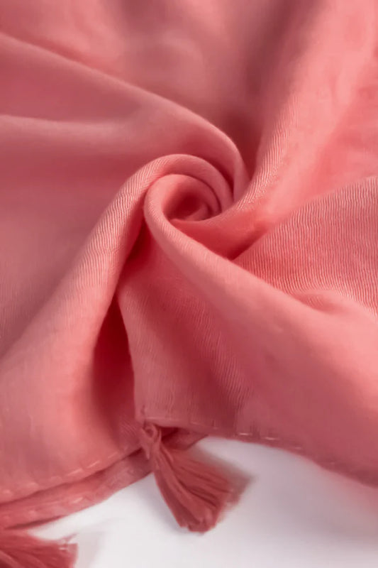 Plain Viscose Hijab with Tassels – Peachy Pink