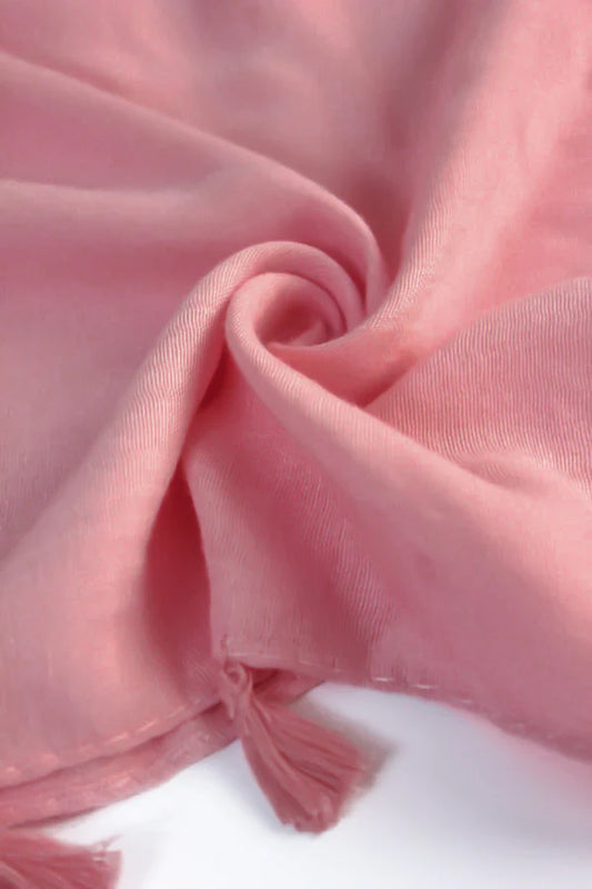 Plain Viscose Hijab with Tassels – Pink
