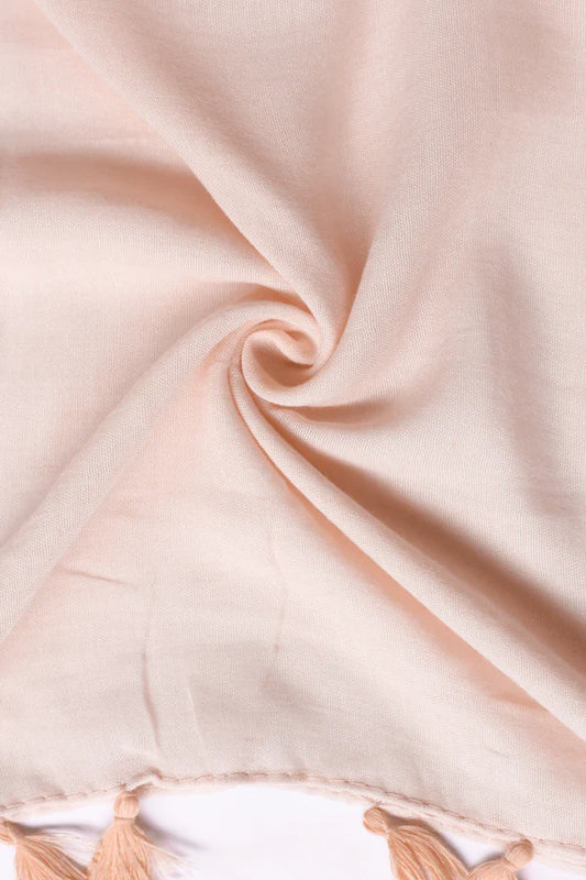Plain Viscose Hijab with Tassels – Powder Peach