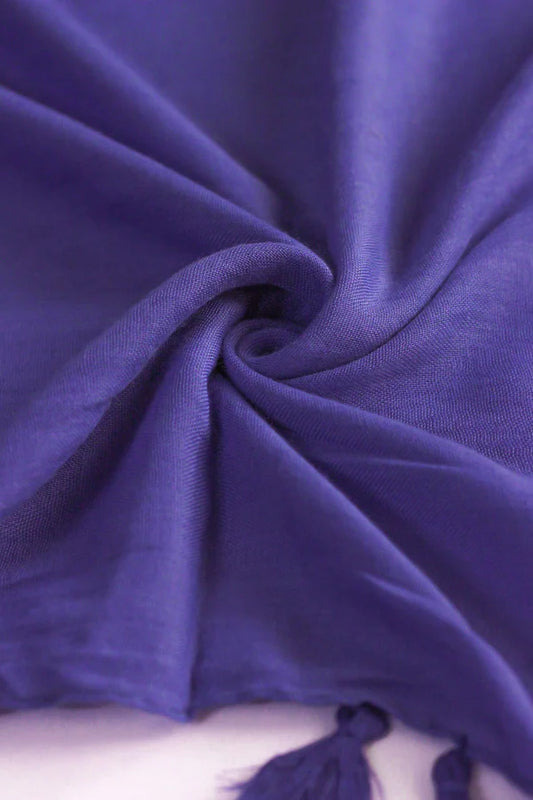 Plain Viscose Hijab with Tassels – Royal Blue