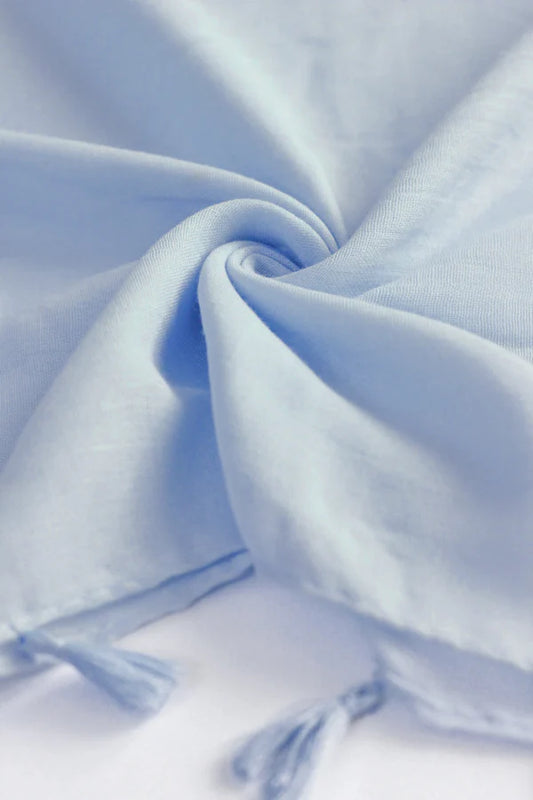 Plain Viscose Hijab with Tassels – Sky Blue