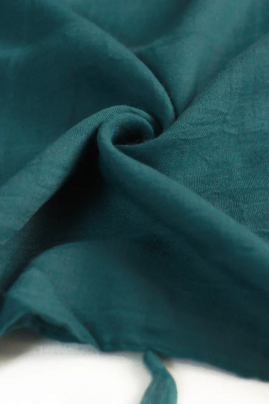 Plain Viscose Hijab with Tassels – Teal
