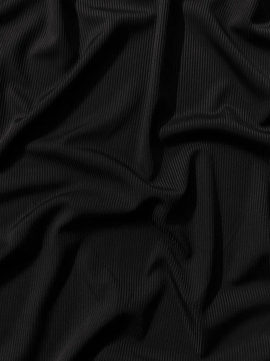 Ribbed Jersey Luxe - UK Quality - Black