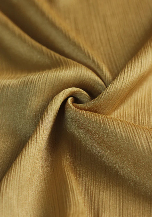 Sheen Hijab – Crinkle Chiffon & Silk Blend - Beige Gold