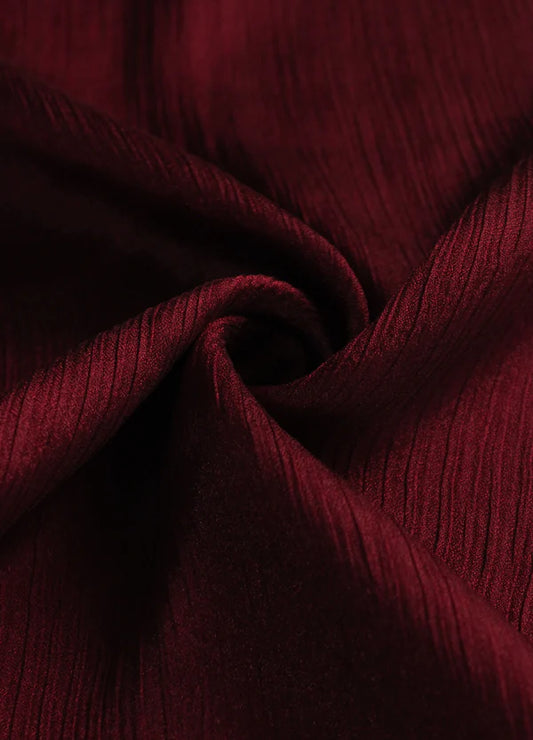 Sheen Hijab – Crinkle Chiffon & Silk Blend - Deep Maroon