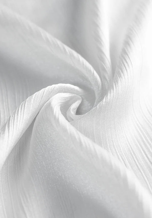 Sheen Hijab – Crinkle Chiffon & Silk Blend - White
