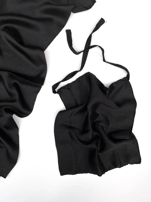 Sheen Hijab & Niqab Set – Crinkle Chiffon Silk Blend - Black
