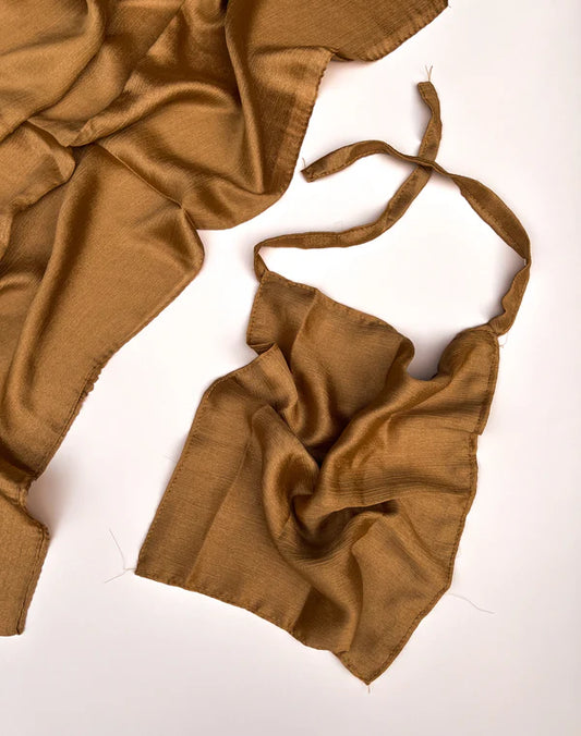 Sheen Hijab & Niqab Set – Crinkle Chiffon Silk Blend - Copper