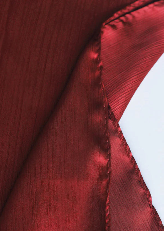 Sheen Luxe Hijab – Crinkle Silk - Maroon