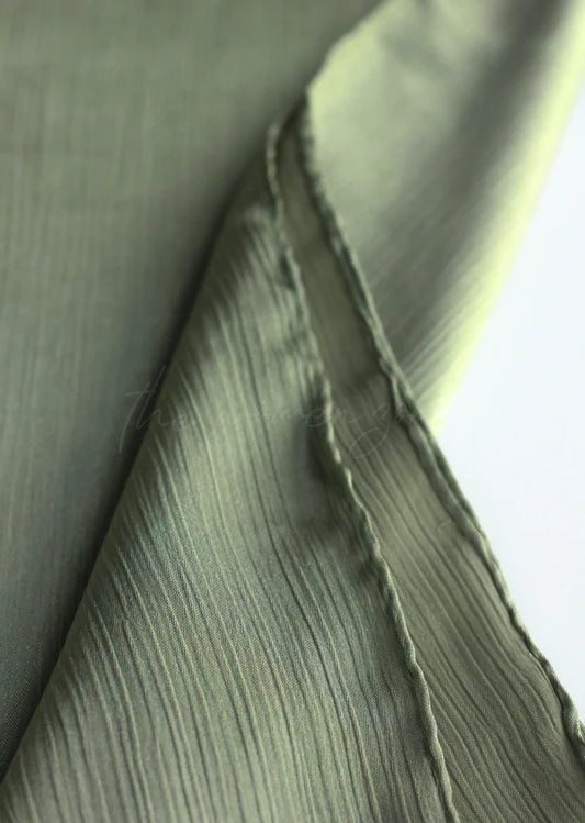 Sheen Luxe Hijab – Crinkle Silk - Sage Green