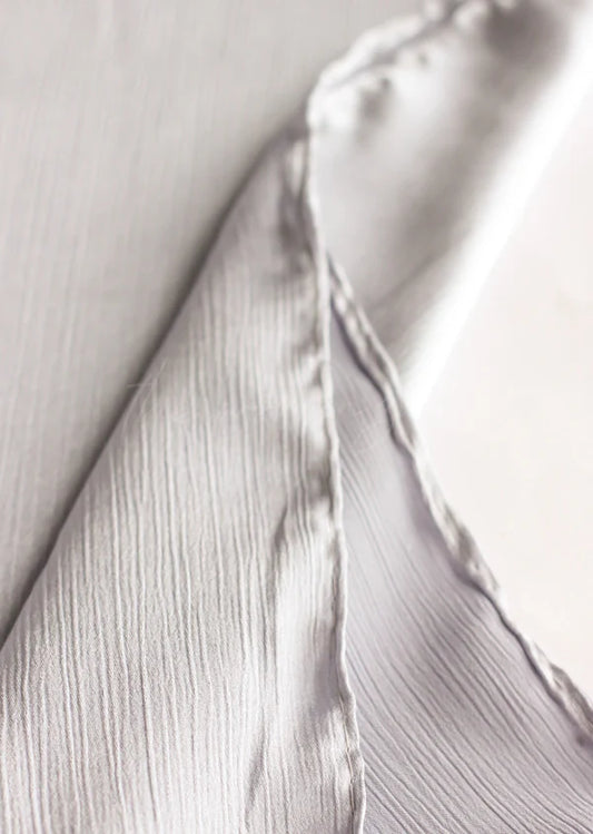 Sheen Luxe Hijab – Crinkle Silk - Warm Silver