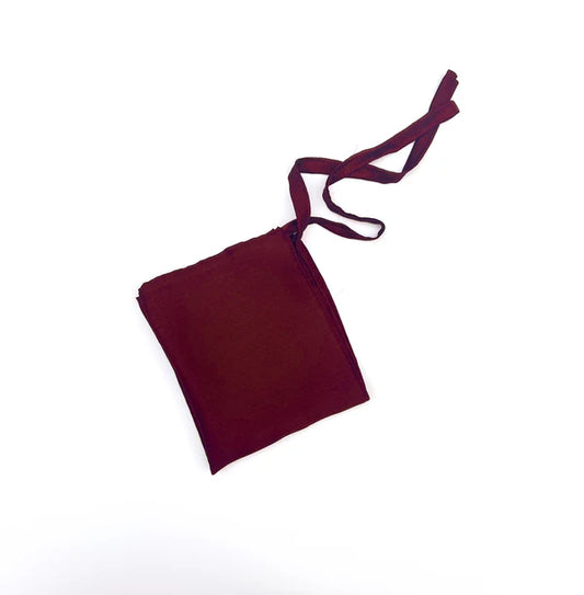 Sheen Tie-back Niqab – Crinkle Chiffon & Silk Half Niqab - Deep Maroon