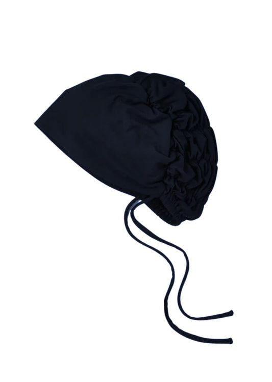 Signature Tie-Back Hijab Cap – Bamboo Jersey Undercap - Navy Blue