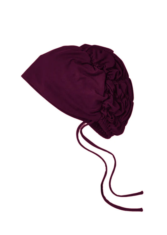 Signature Tie-Back Hijab Cap – Bamboo Jersey Undercap - Plum